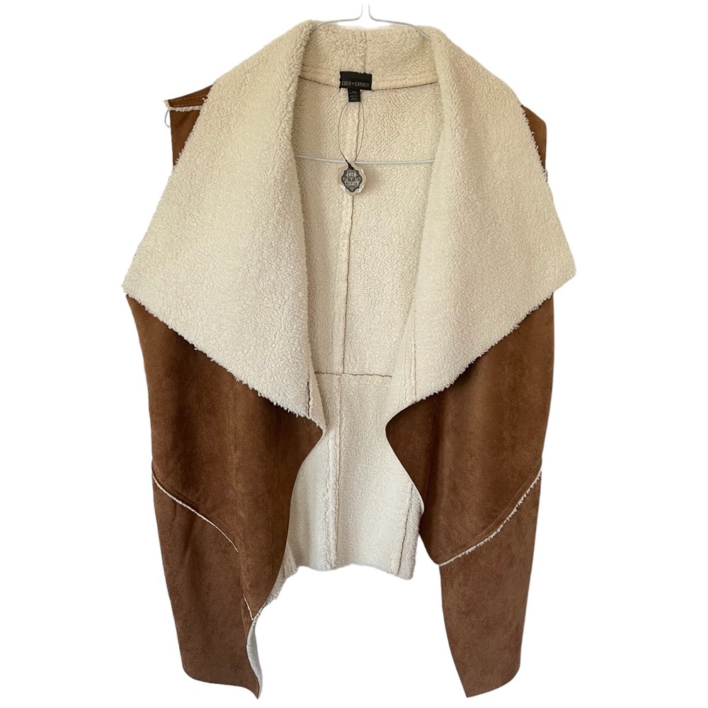 NWT Coco + Carmen Suede Sherpa Vest Size L / XL